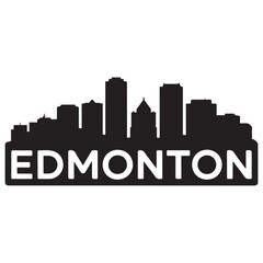 Fototapeta premium Edmonton skyline silhouette. Landscape Edmonton, Alberta. Vector illustration. Vector black silhouette. with white background.