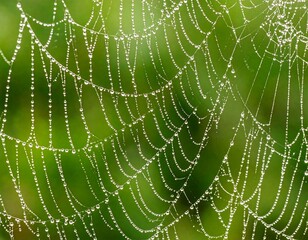 Naklejka premium Dew-kissed spiderweb intricate design