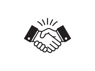 Business agreement handshake line style art icon for websites and apps . Vector illustration