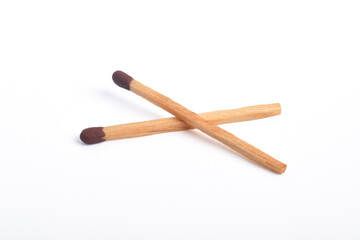 Wooden match isolated on white background