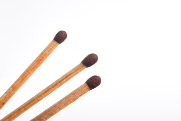 Wooden match isolated on white background