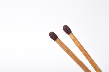 Wooden match isolated on white background