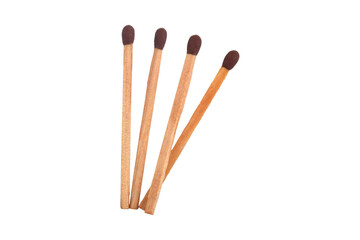 Wooden match isolated on white background