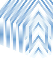 Abstract geometric design of layered blue and white hexagonal shapes with a smooth gradient.