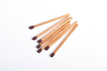 Wooden match isolated on white background