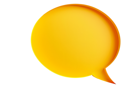 Bright yellow speech bubble design adding a fun touch to digital communication and creative projects