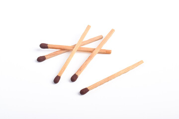 Wooden match isolated on white background