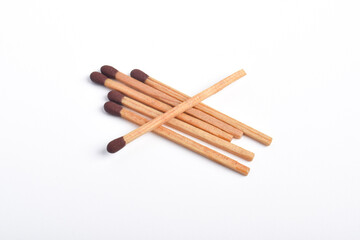 Wooden match isolated on white background