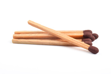 Wooden match isolated on white background