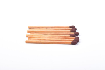 Wooden match isolated on white background