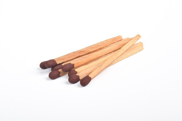 Wooden match isolated on white background