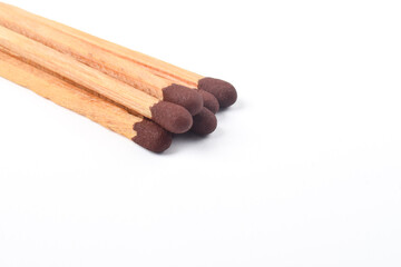 Wooden match isolated on white background
