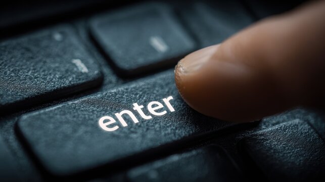 Finger presses enter key