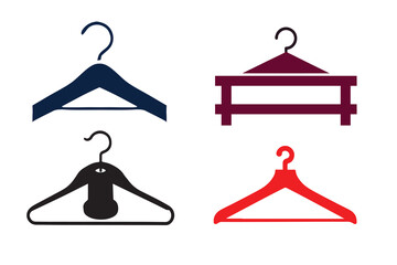 Clothes Hanger Silhouette Icon Design for Wardrobe and Fashion Branding