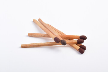 Pile of Wooden match isolated on white background