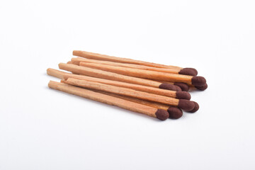 Pile of Wooden match isolated on white background