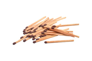 Pile of Wooden match isolated on white background