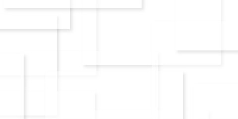 Abstract white and gray background design with layers of textured white transparent material in triangle and squares shapes. White color technology concept geometric line vector background.	
