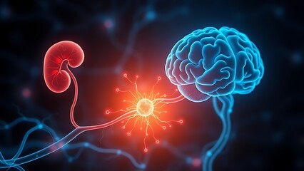 Obraz premium A human head exploding with chaotic wires, symbolizing sensory overload and mental strain.