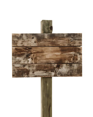 Fototapeta premium Weathered Wooden Sign on a Post for mockup
