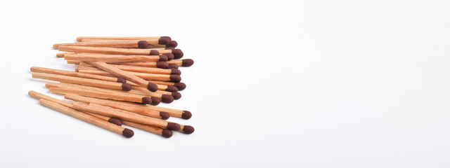 Pile of Wooden match isolated on white background