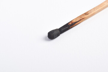 Burnt matches isolated on white background