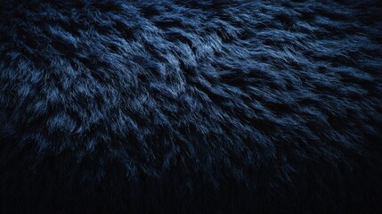 Close-up of dark blue fur texture, showcasing soft and dense strands.
