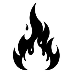 A stylized black silhouette of flames with pointed edges rising upwards