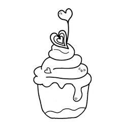 set of cupcakes hand drawing illustration 