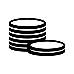 Stack of Coins Icon Representing Money and Financial Growth in Black