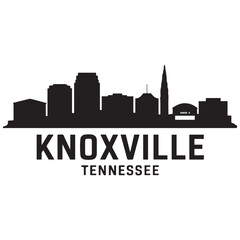Obraz premium Knoxville skyline silhouette. Landscape Knoxville, Tennessee. Vector illustration. Vector black silhouette. with white background.