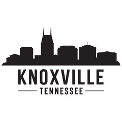 Fototapeta premium Knoxville skyline silhouette. Landscape Knoxville, Tennessee. Vector illustration. Vector black silhouette. with white background.
