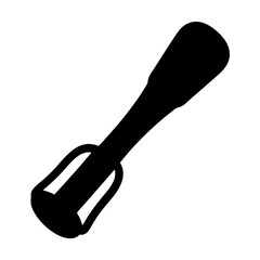 Black silhouette vector icon of a bartending muddler or cocktail muddler