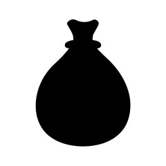 Silhouette of a filled money bag, or a sack of loot, treasure