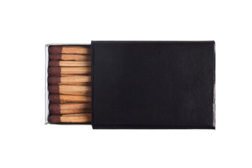 Box of matches isolated on white background, top view