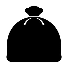 Black silhouette of a bag or sack, containing goods or treasure