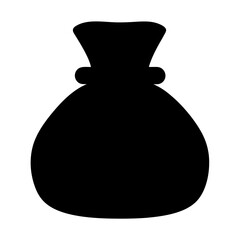 Simple Black Silhouette of a Bag or Sack, Representing Treasure