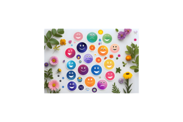 Colorful Emojis Bloom Amidst Vibrant Flowers 4k , Generative AI