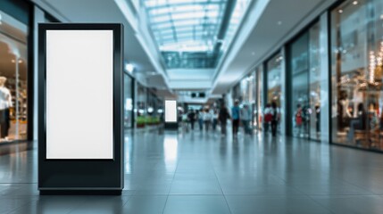 Blank Digital Billboard Display in Shopping Mall, Ideal for Advertising, Marketing Campaigns, and Promotional Content