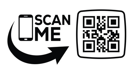 QR code scan icon set. Scan me frame. QR code scan for smartphone. QR code for mobile app, payment and identification. Vector illustration.