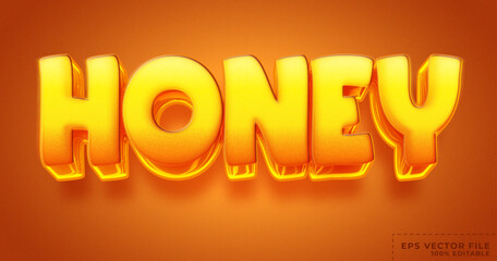 Honey 3D and realistic editable text effect style