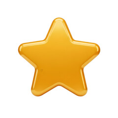 3d glossy golden star isolated on transparent background