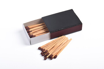 Box of matches isolated on white background