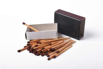 Box of matches isolated on white background