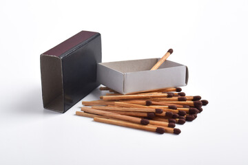 Box of matches isolated on white background