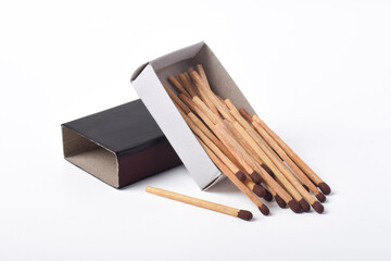 Box of matches isolated on white background