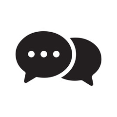 Chat Talk logo and icon template silhouette vector flat illustration on white background