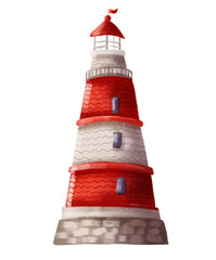 Summer lighthouse illustration