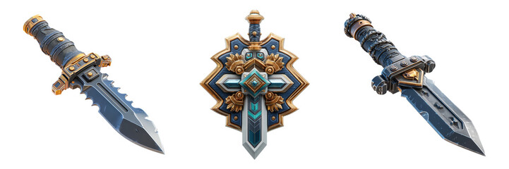 Fototapeta premium Detailed Fantasy Weapons with Intricate Design and Decoration