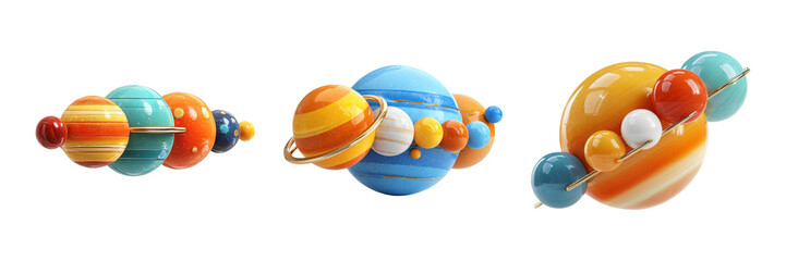 Colorful Planets Collection in Artistic Solar System Design